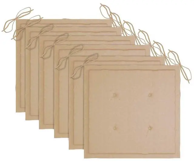 Alt view image 7 of 7 - vidaXL 6x Solid Teak Wood Stacking Patio Chairs with Cushions Garden Chairs