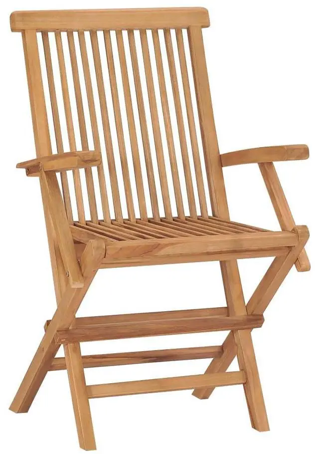 Alt view image 2 of 7 - vidaXL Garden Chair Set of 6 Brown Solid Teak Wood Standard Foldable