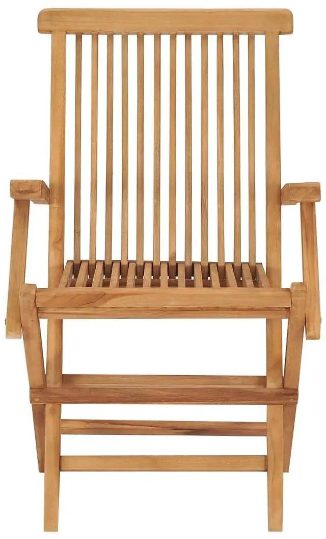 Alt view image 3 of 7 - vidaXL Garden Chair Set of 6 Brown Solid Teak Wood Standard Foldable