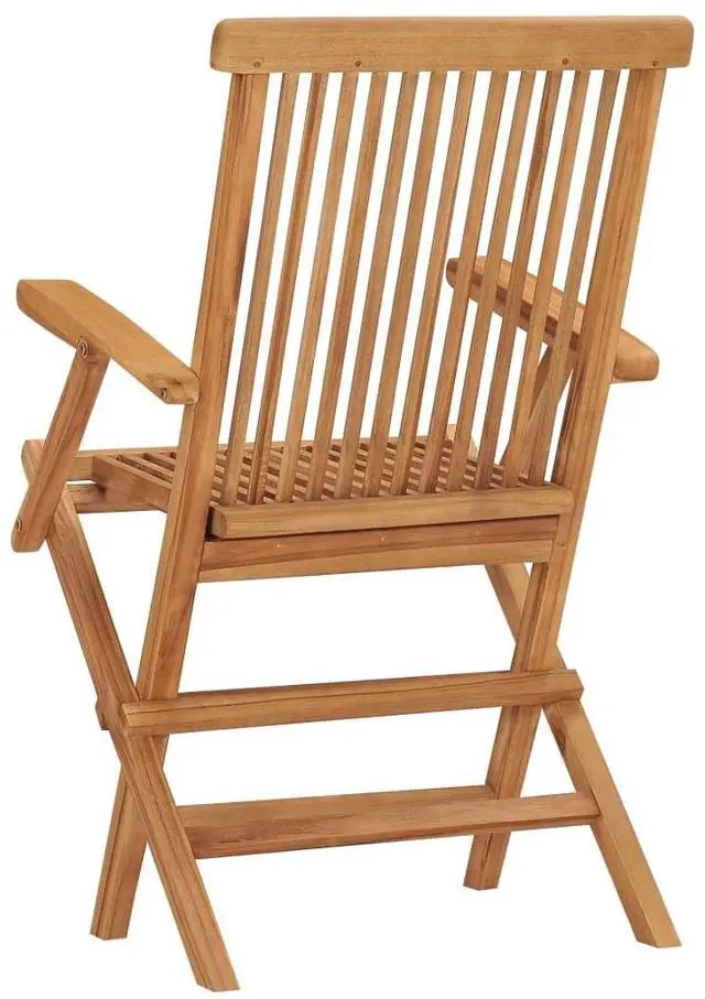 Alt view image 5 of 7 - vidaXL Garden Chair Set of 6 Brown Solid Teak Wood Standard Foldable