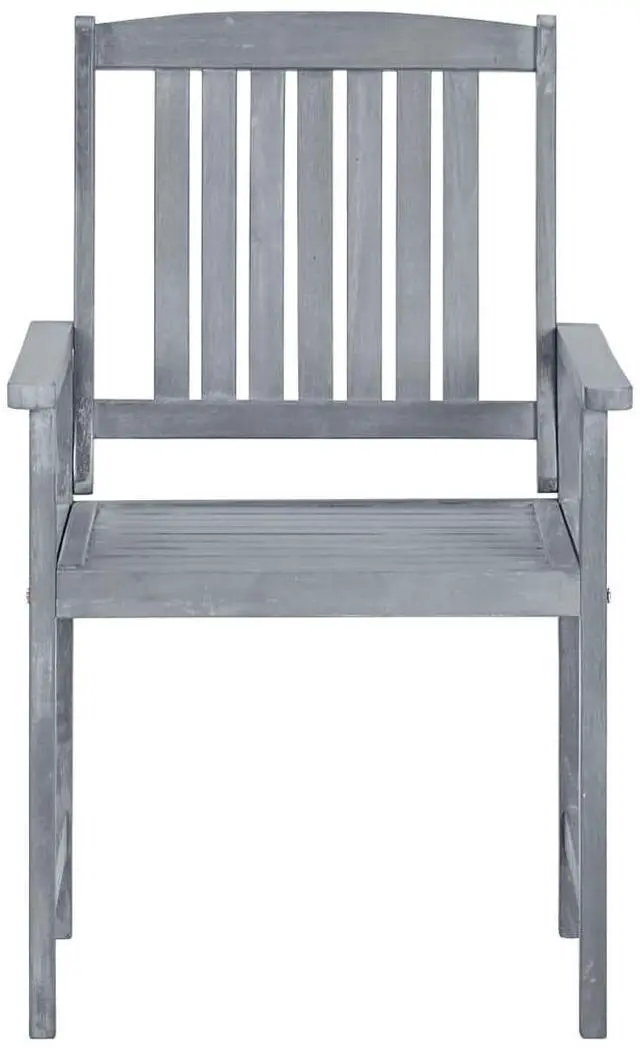 Alt view image 5 of 7 - vidaXL Patio Chairs 6 Pcs Outdoor Chair with Cushions Solid Wood Acacia Gray