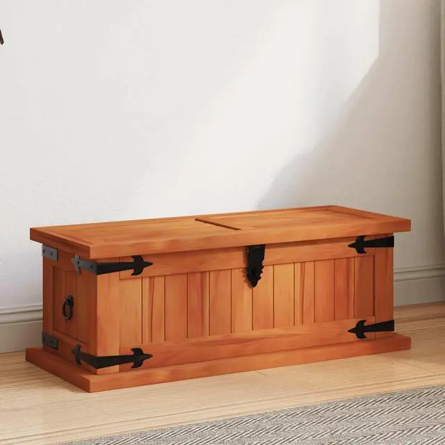 Alt view image 7 of 13 - vidaXL Storage Chest 23.6"x9.8"x8.7" Solid Acacia Wood