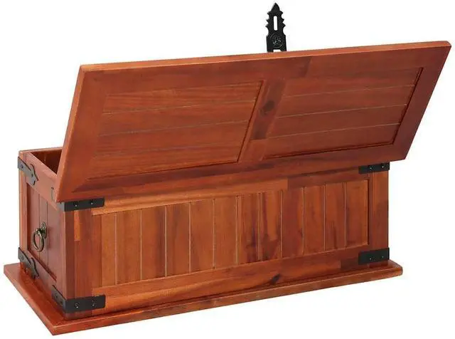 Alt view image 13 of 13 - vidaXL Storage Chest 23.6"x9.8"x8.7" Solid Acacia Wood