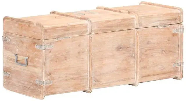 Alt view image 12 of 14 - vidaXL Storage Chest 35.4"x15.7"x15.7" Solid Acacia Wood