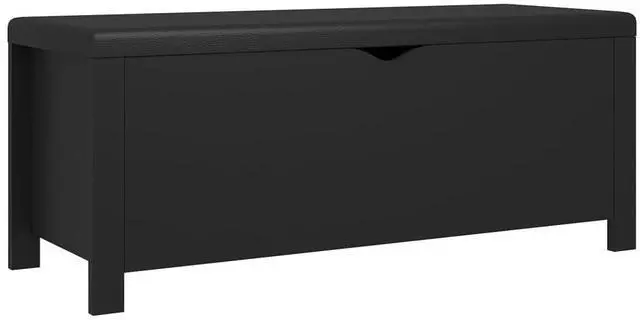 Alt view image 10 of 15 - vidaXL Storage Box with Cushion Black 41.3"x15.7"x17.7" Engineered Wood