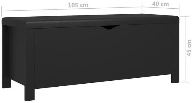 Alt view image 15 of 15 - vidaXL Storage Box with Cushion Black 41.3"x15.7"x17.7" Engineered Wood