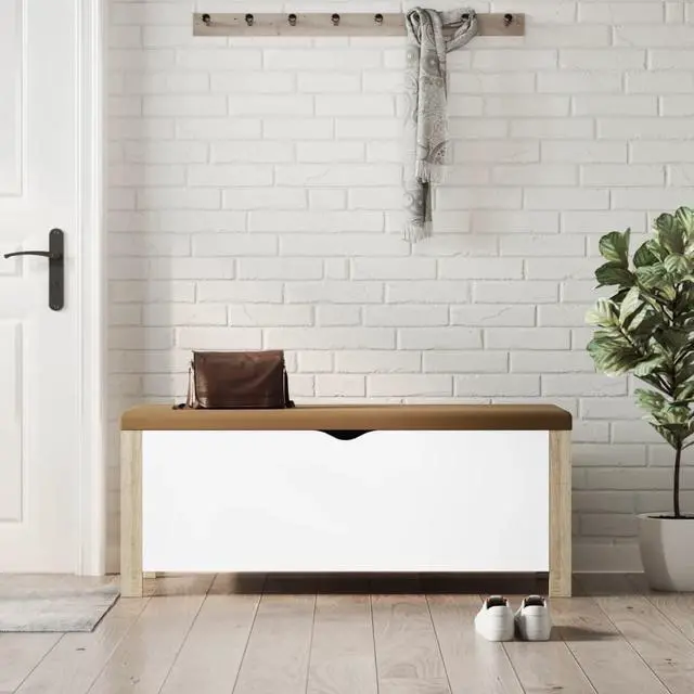 Main image of vidaXL Storage Box White and Sonoma Oak