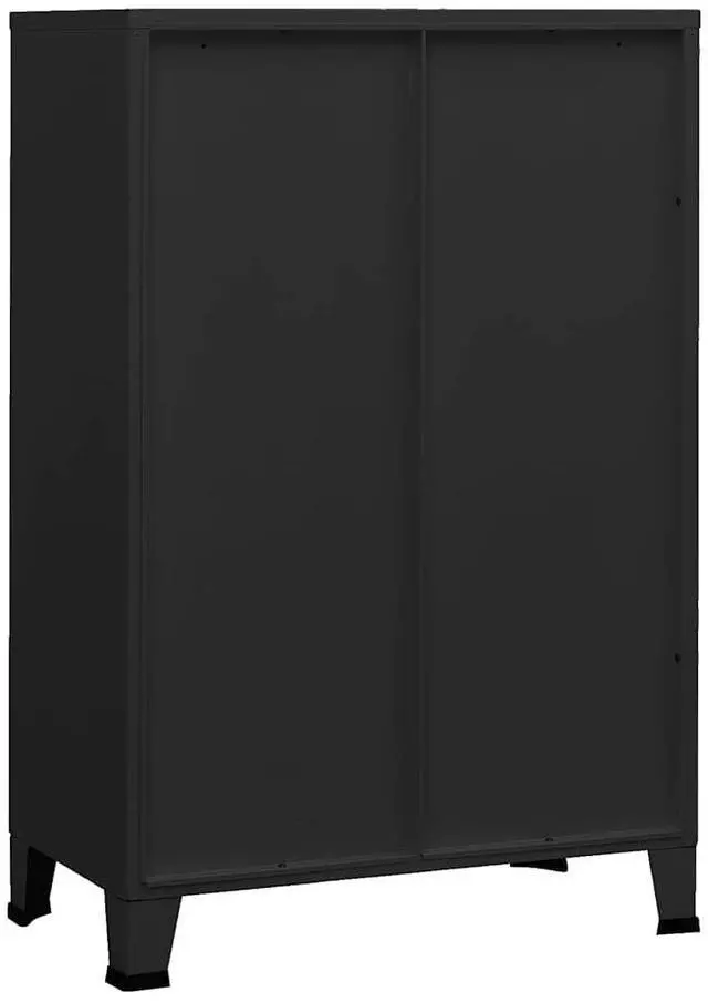 Alt view image 13 of 14 - vidaXL Industrial Storage Chest Black 29.5"x15.7"x45.3" Metal