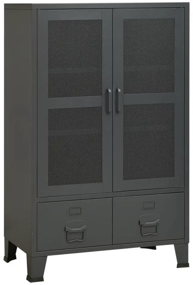 Alt view image 6 of 11 - vidaXL Industrial Storage Cabinet Anthracite 27.6"x15.7"x45.3" Metal
