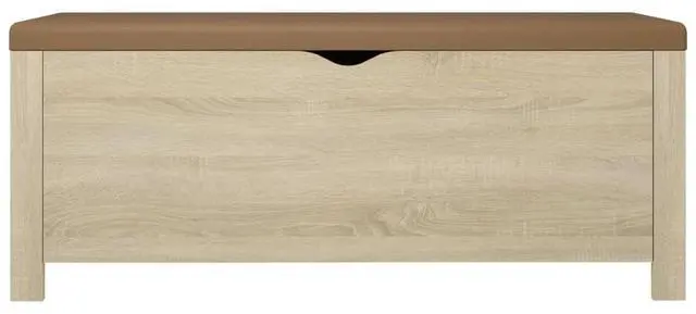 Alt view image 15 of 17 - vidaXL Storage Box with Cushion Sonoma Oak 41.3"x15.7"x17.7" Engineered Wood
