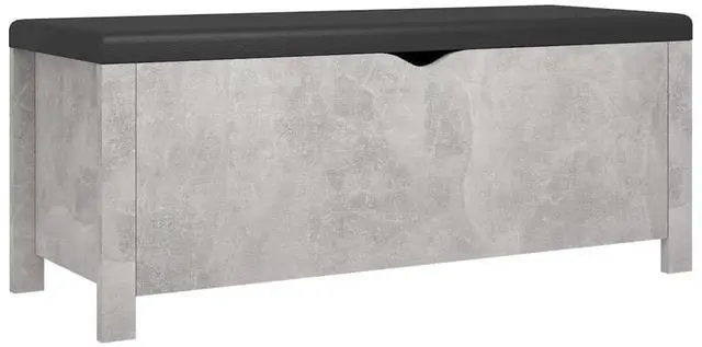 Alt view image 10 of 19 - vidaXL Storage Box with Cushion Concrete Gray 41.3"x15.7"x17.7" Engineered Wood