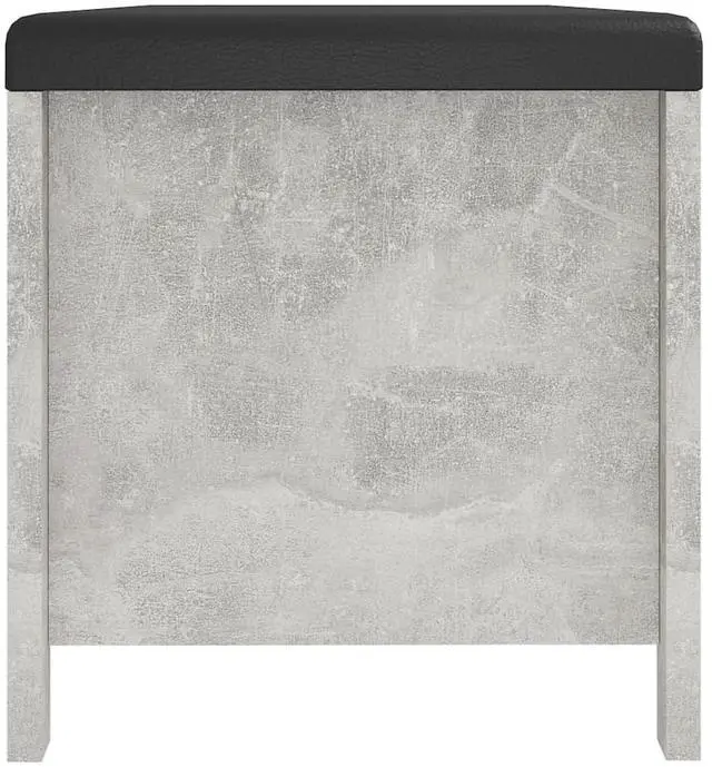 Alt view image 14 of 19 - vidaXL Storage Box with Cushion Concrete Gray 41.3"x15.7"x17.7" Engineered Wood