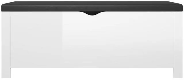 Alt view image 15 of 17 - vidaXL Storage Box with Cushion High Gloss White 41.3"x15.7"x17.7" Engineered Wood