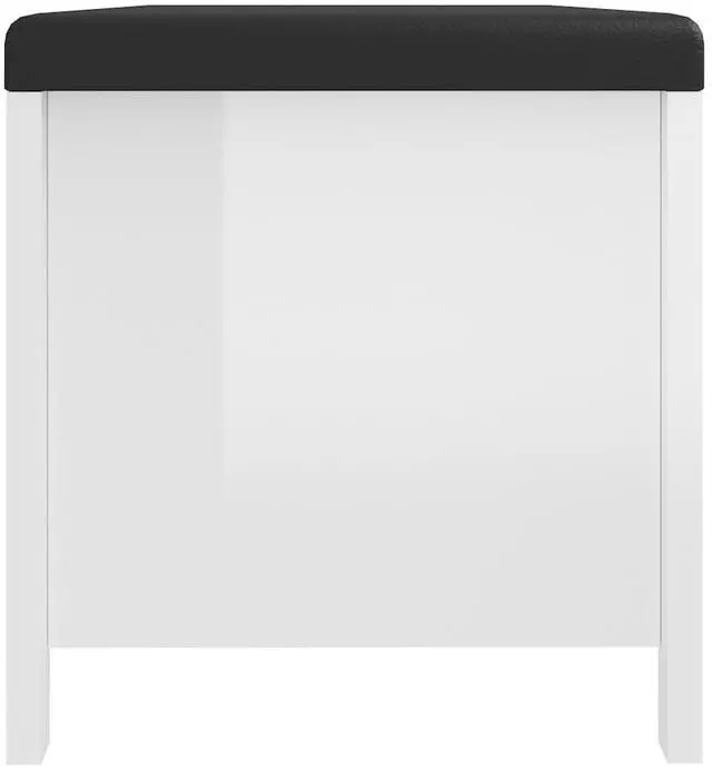 Alt view image 16 of 17 - vidaXL Storage Box with Cushion High Gloss White 41.3"x15.7"x17.7" Engineered Wood