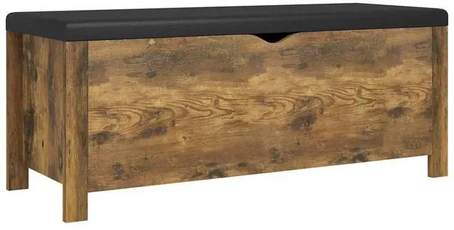 Alt view image 10 of 15 - vidaXL Storage Box with Cushion Smoked Oak 41.3"x15.7"x17.7" Engineered Wood