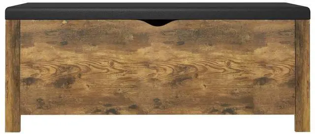 Alt view image 13 of 15 - vidaXL Storage Box with Cushion Smoked Oak 41.3"x15.7"x17.7" Engineered Wood