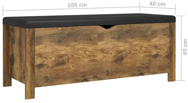 Alt view image 15 of 15 - vidaXL Storage Box with Cushion Smoked Oak 41.3"x15.7"x17.7" Engineered Wood