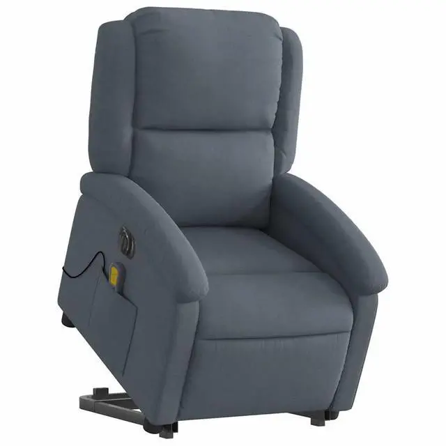 Alt view image 3 of 7 - vidaXL Electric Stand up Massage Recliner Chair Armchair Dark Gray Velvet
