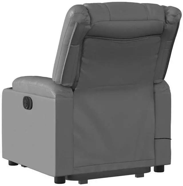 Alt view image 5 of 7 - vidaXL Stand up Massage Recliner Chair Power Lift Armchair Gray Faux Leather