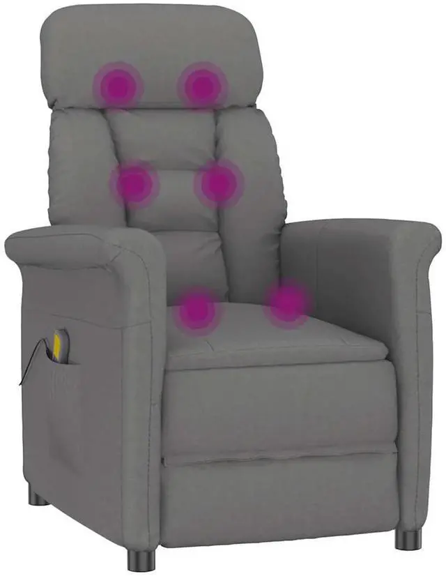 Alt view image 6 of 6 - vidaXL Massage Chair Dark gray 70.5 x 96.5 x 95 cm Polyester