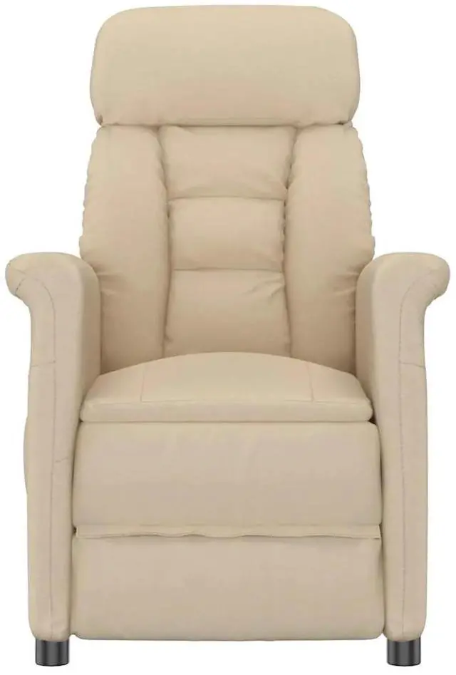 Alt view image 3 of 7 - vidaXL Massage Chair Cream 70.5 x 96.5 x 95 cm Fabric and metal