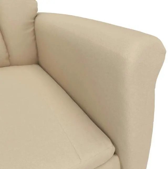 Alt view image 5 of 7 - vidaXL Massage Chair Cream 70.5 x 96.5 x 95 cm Fabric and metal