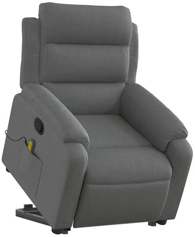 Alt view image 6 of 7 - vidaXL Stand up Massage Recliner Chair Power Lift Armchair Dark Gray Fabric