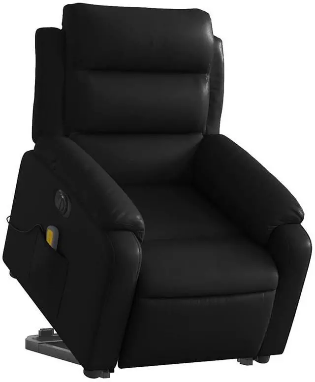 Alt view image 6 of 7 - vidaXL Electric Stand up Massage Recliner Chair Armchair Black Faux Leather