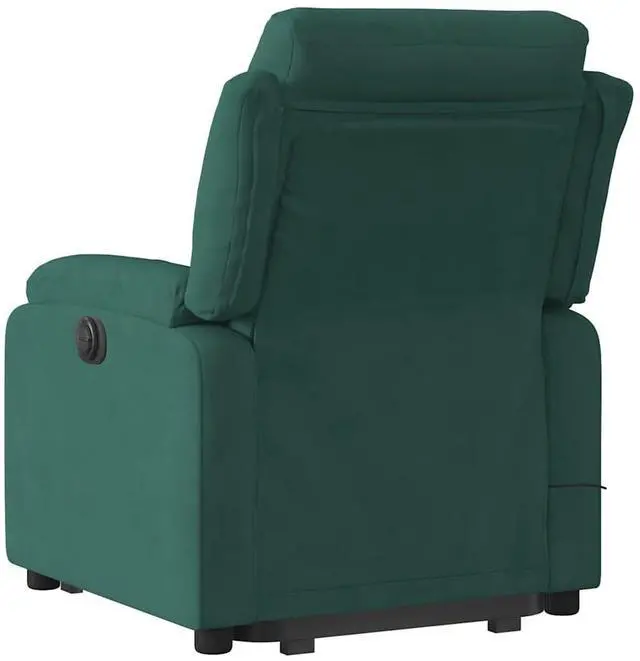 Alt view image 5 of 7 - vidaXL Stand up Massage Recliner Chair Power Lift Armchair Dark Green Velvet