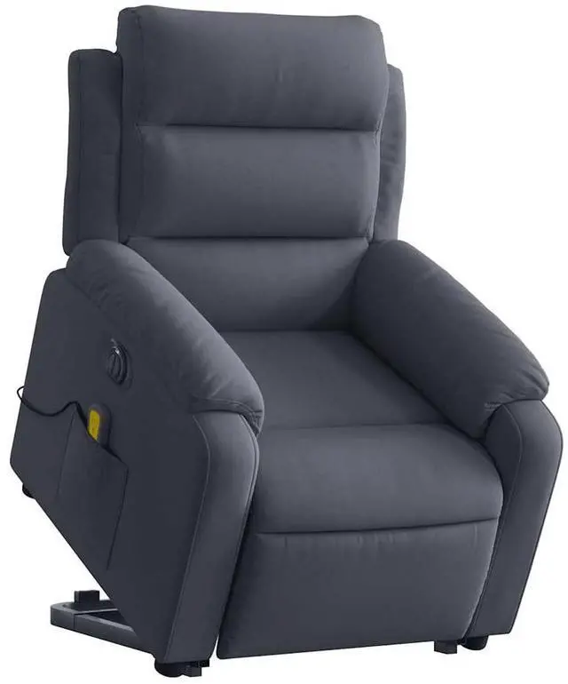 Alt view image 6 of 7 - vidaXL Electric Stand up Massage Recliner Chair Armchair Dark Gray Velvet