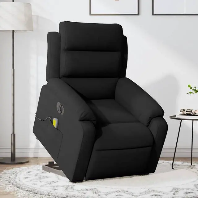 Main image of vidaXL Electric Stand up Massage Recliner Chair Power Lift Armchair Black Velvet