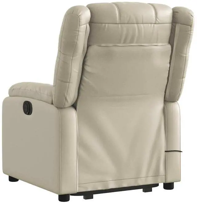 Alt view image 7 of 7 - vidaXL Electric Stand up Massage Recliner Chair Armchair Cream Faux Leather