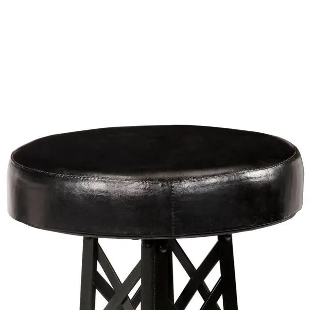 Alt view image 10 of 12 - vidaXL Bar Stools 2 pcs Real Leather