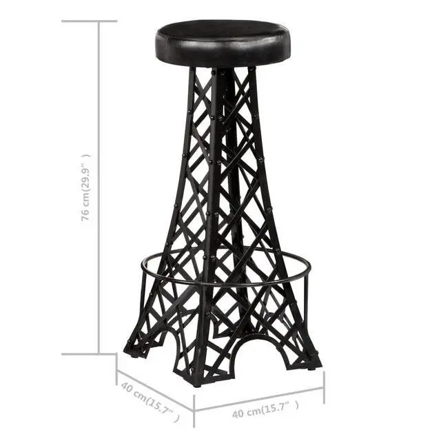 Alt view image 11 of 12 - vidaXL Bar Stools 2 pcs Real Leather