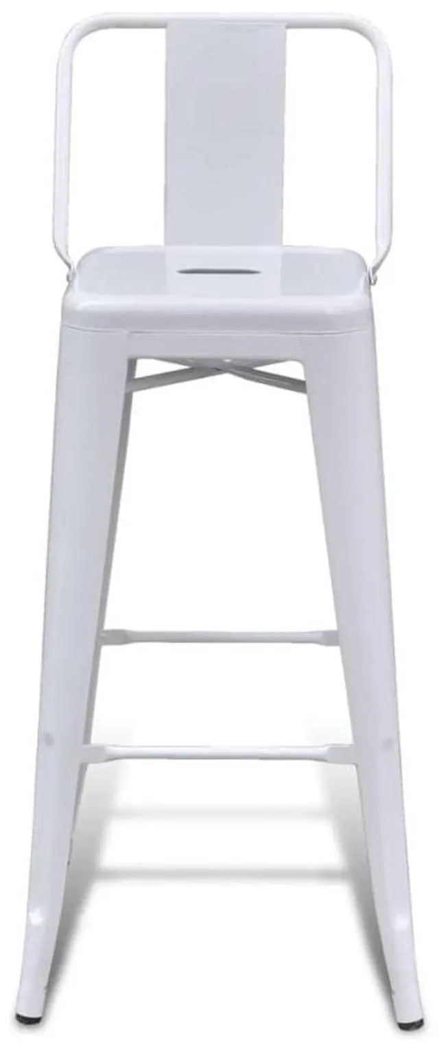 Alt view image 11 of 12 - vidaXL Bar Stools 2 pcs White Steel