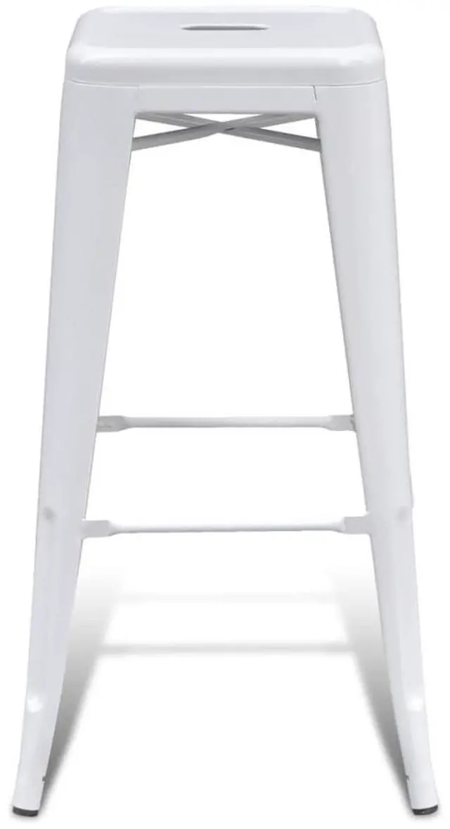 Alt view image 12 of 13 - vidaXL Bar Stools 2 pcs White Steel