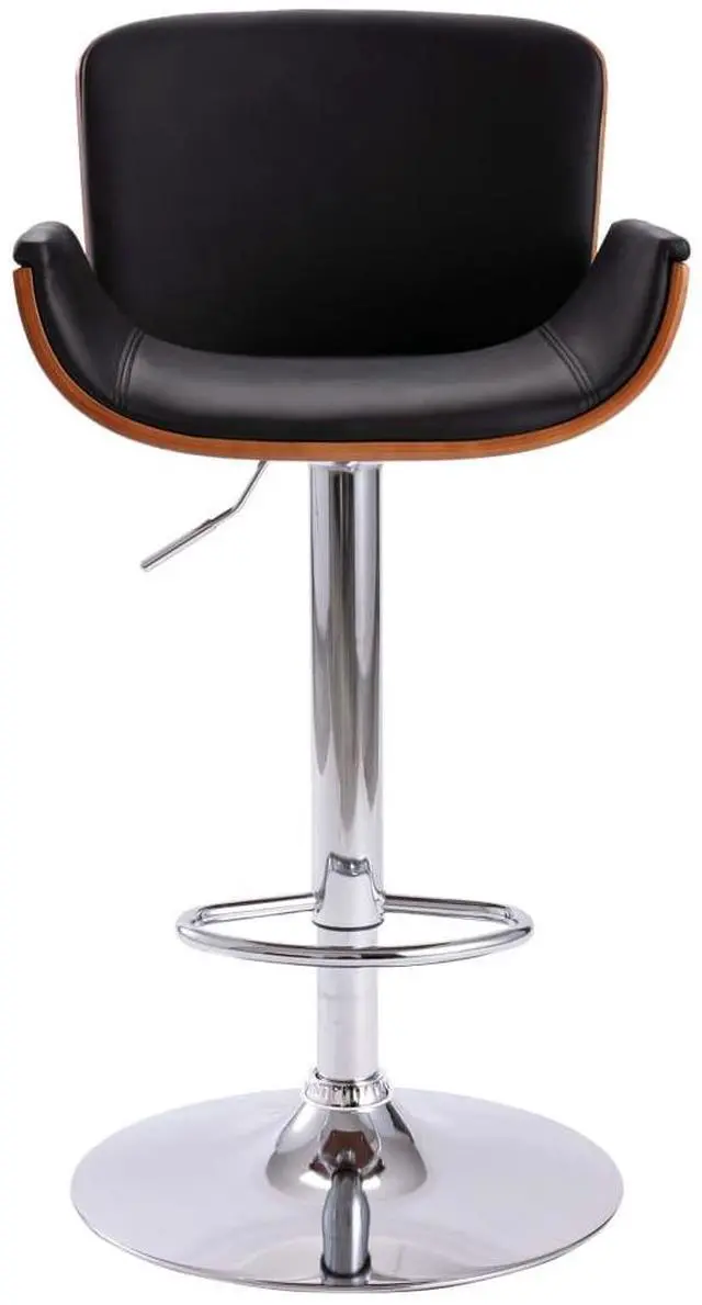 Alt view image 2 of 7 - vidaXL Bar Stool Counter Chair with Footrest for Dining Room Black Faux Leather
