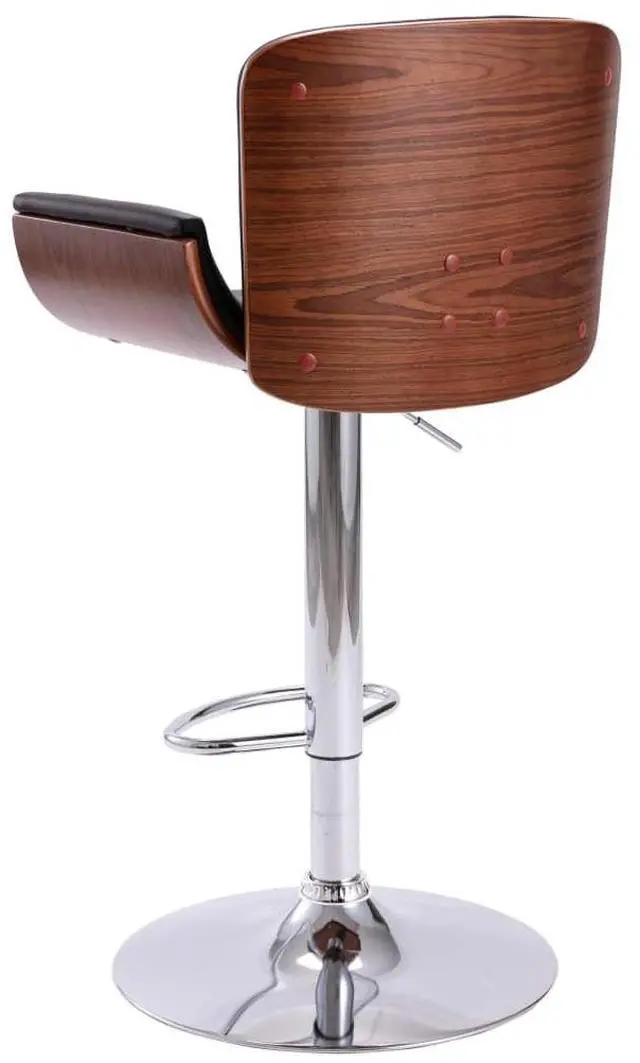 Alt view image 3 of 7 - vidaXL Bar Stool Counter Chair with Footrest for Dining Room Black Faux Leather