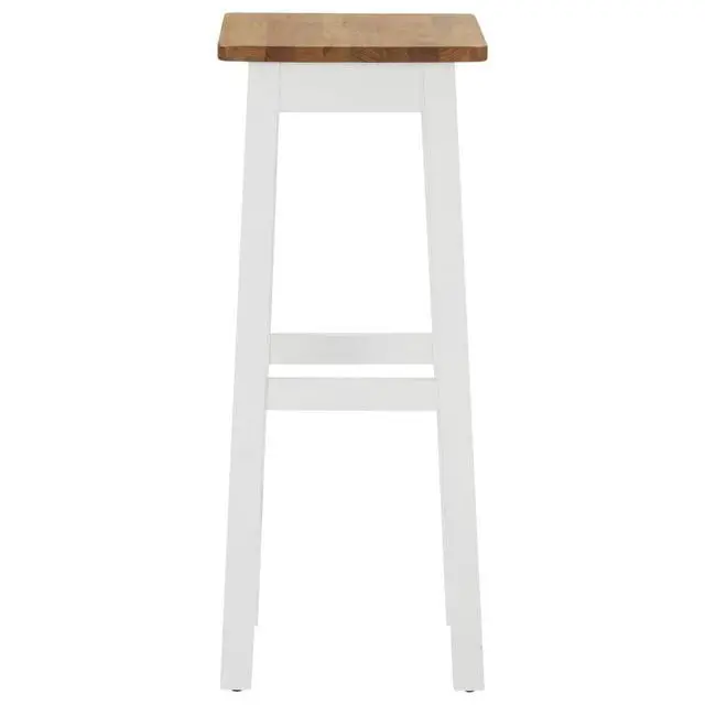Alt view image 7 of 10 - vidaXL Bar Stools Bar Seats Counter Height Island Stools 2 Pcs Solid Oak Wood