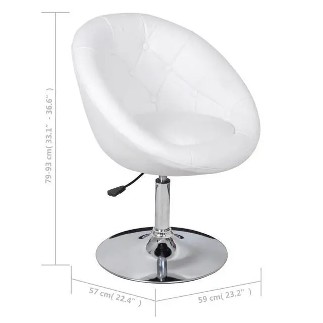 Alt view image 18 of 18 - vidaXL Bar Stools 2 pcs White Faux Leather