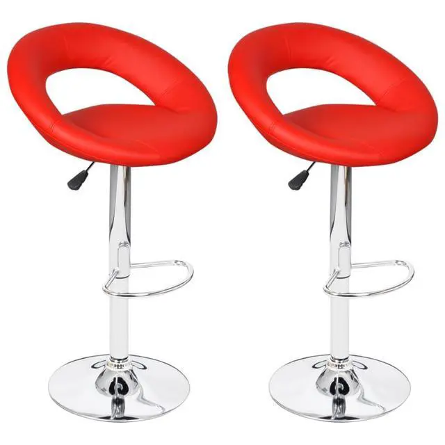 Alt view image 13 of 18 - vidaXL Bar Stools 2 pcs Red Faux Leather
