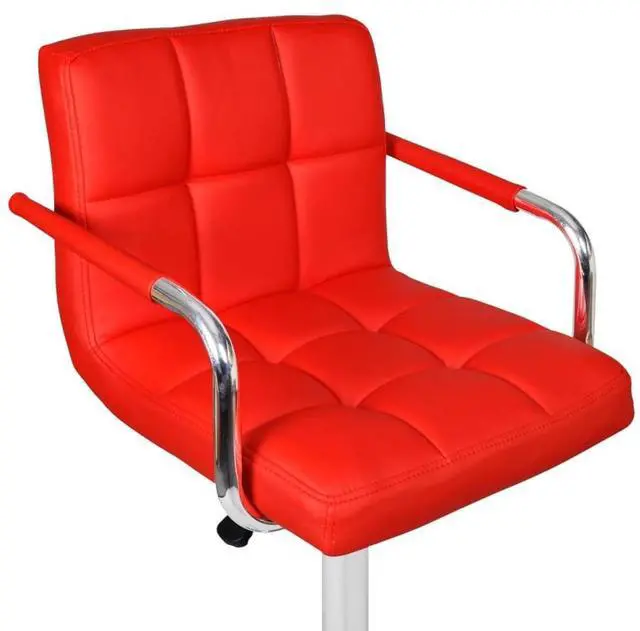 Alt view image 16 of 17 - vidaXL Bar Stools 2 pcs Red Faux Leather