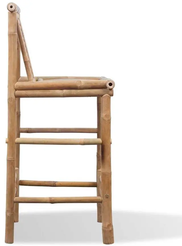 Alt view image 16 of 16 - vidaXL Bar Stools 2 pcs Bamboo