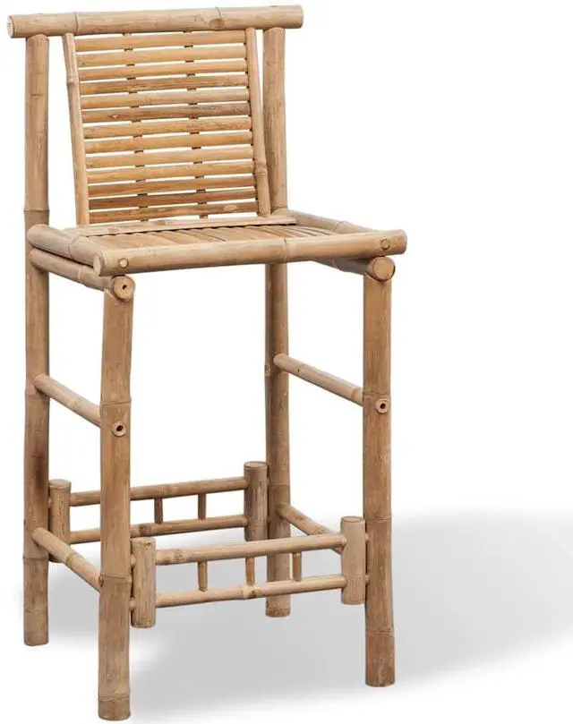 Alt view image 14 of 16 - vidaXL Bar Stools 2 pcs Bamboo