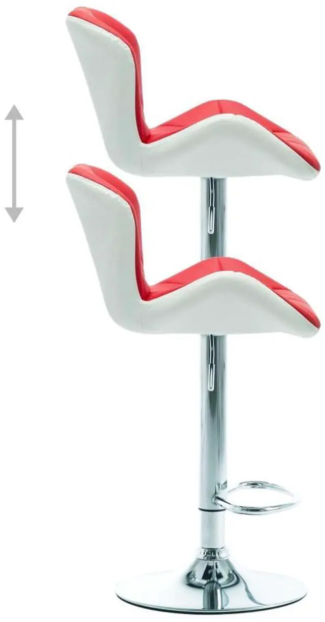 Alt view image 15 of 16 - vidaXL Bar Stool Red Faux Leather