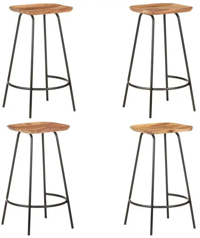 Alt view image 7 of 16 - vidaXL Bar Stools Counter Height Stool Island Stool 4 Pcs Solid Acacia Wood