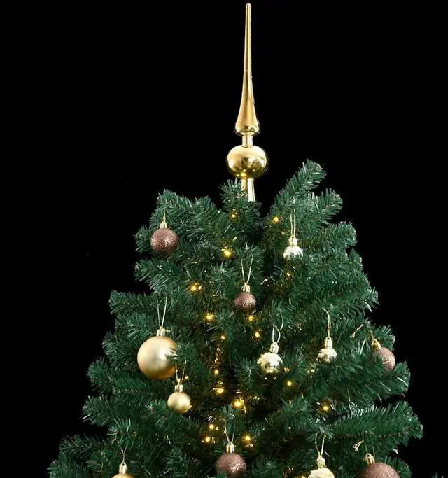 Alt view image 6 of 7 - vidaXL Artificial Hinged Christmas Tree 150 LEDs and Ball Set Xmas Decoration