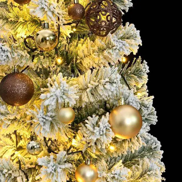 Alt view image 2 of 7 - vidaXL Artificial Hinged Christmas Tree 150 LEDs and Ball Set Xmas Decoration
