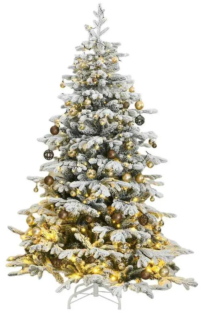Main image of vidaXL Artificial Hinged Christmas Tree 300 LEDs and Ball Set Xmas Decoration