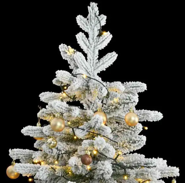 Alt view image 3 of 7 - vidaXL Artificial Hinged Christmas Tree 300 LEDs and Ball Set Xmas Decoration
